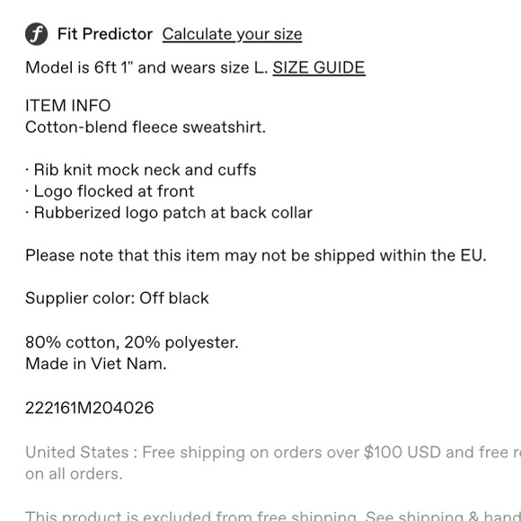 Fear of God Men’s Enssential Sweatshirt - Picture 9 of 9